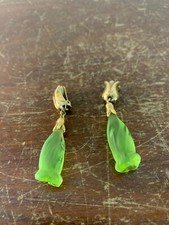 Paar Ohrringe Blume Hellgrün